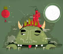 Portfolio Picture 9 — Monster with castle on top illustration